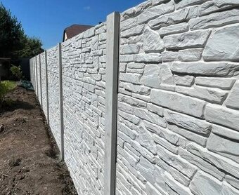 Betonovy plot , podhrabove dosky ,3D, 2D, Montáž