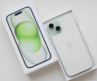 iPhone 15 Green BATERIE 100% TOP