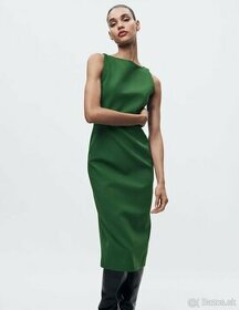 Nové Zara zelené midi šaty