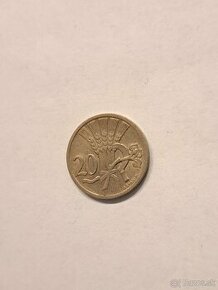 Predam mincu 20 halier rok 1925 Ceskoslovensko - 1