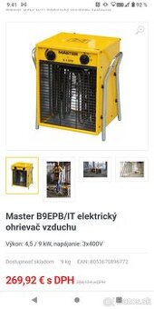 Predám elektrický vyhrievač vzduchu