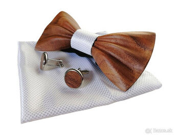 Svadobný drevený motýlik - dizajn č. 1