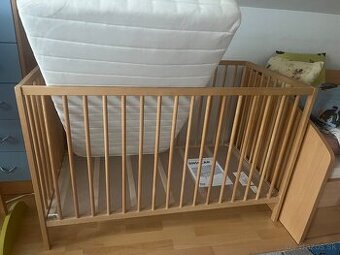 Detská postieľka Ikea Sniglar s matracom