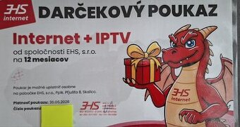 Predám poukaz na internet + IPTV od EHS na 12 mesiacov