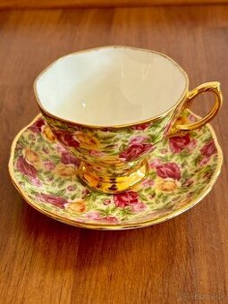 STAROŽITNÝ PORCELÁNOVÁ ŠÁLKA s TANIERIKOM