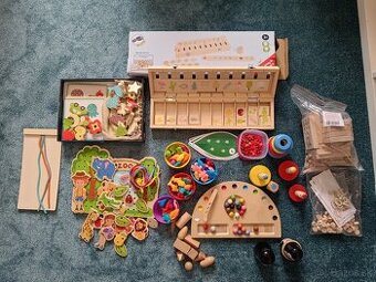 Montessori drevené hračky – triedenie, motorika, edukácia