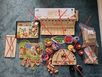 Montessori drevené hračky – triedenie, motorika, edukácia