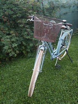 Mestský bicykel Elops 520 so zníženým rámom džínovo modrý