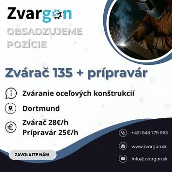 4x zvárač 135 + 2x prípravár