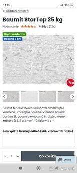 Baumit Star top silikónová omietka -Ryhovana 2mm