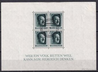 Reich - č.Block7 Hitler razítkovaný s lepem (čítajte Popis
