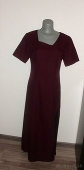 Dámske dlhé bordové spoločenské šaty, veľkosť 38