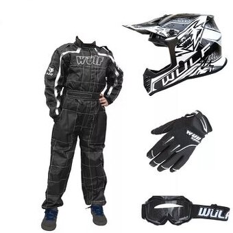 Detský Motocross Kombi.,Prilba,Okul.,Rukavice Pre 12 Rocnych