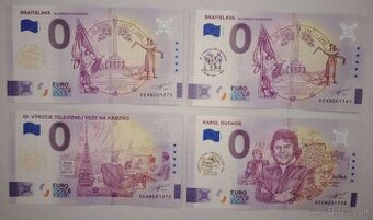 0€ / 0 euro suvenírová bankovka prítlač gold - výmena