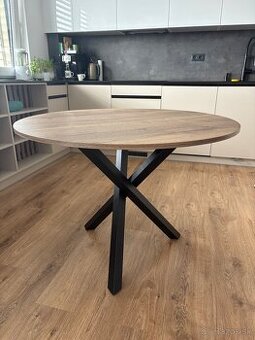 Jedalensky stol okruhly 105cm Dub Halifax Tabakovy