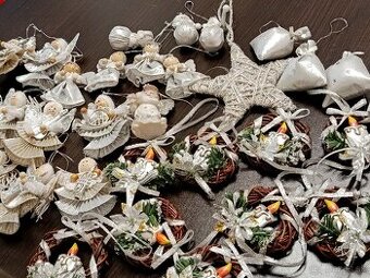 Strieborný set Vianočných dekorácií na stromček