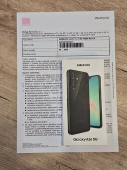 Samsung Galaxy A26 5G 6GB/128GB, záruka do 12/2027