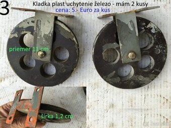 Kladky závesné a plné kolesá na vozíky