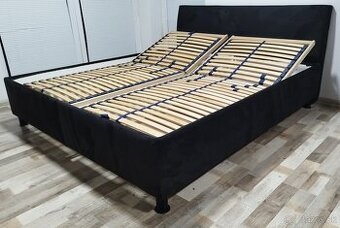 cierna manzelska polohovatelna postel Blanar, 180x200 cm