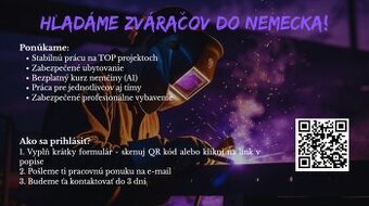 ZVÁRAČ – NEMECKO 🇩🇪 | PLAT od 32€/hod