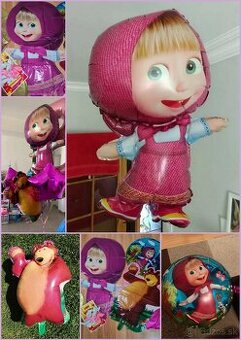 Nové balóny Máša 84cm a medveď 65cm - AŽ 15/16/17 kusov