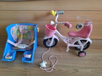 Bicykel Baby born + sedačka na bicykel