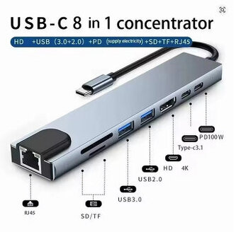 Predám USB C HUB typ 8 v 1 - 1