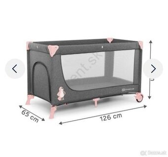 KINDERKRAFT - Cestovná postieľka JOY šedoružová