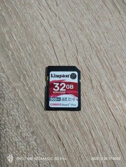 Kingston SDHC 32GB Canvas React Plus UHS-II V90 (čítanie/záp