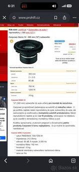 Predám Carpower Sonic-12 - 300 mm (12") subwoofer