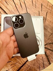 iPhone 15 pro 256 black Titan neaktívny folia záruka