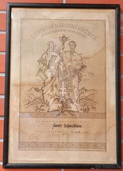 Martin Benka (1988-1971)-"Diplom Slovenskej národnej knižni