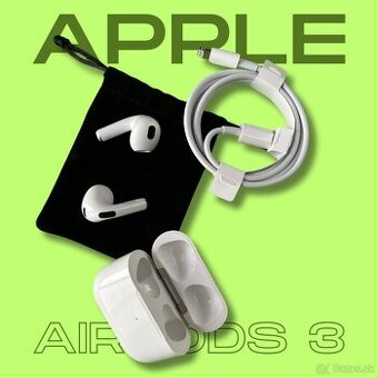 Apple AirPods 3. Generácie v top stave - originál