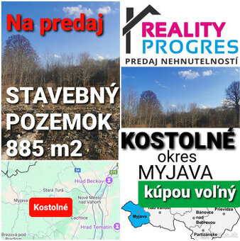 STAVEBNÝ POZEMOK PRI POTOKU 885m2 KOSTOLNÉ okres MYJAVA