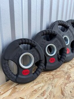 NOVÉ pogumované tri grip kotúče 50mm (2,5-25kg)