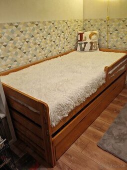 Detska postel s pristelkou a uložným priestorom