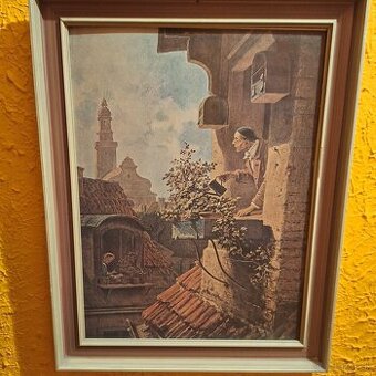 Obraz Carl Spitzweg – Im Dachstübchen – reprodukcia v dreven