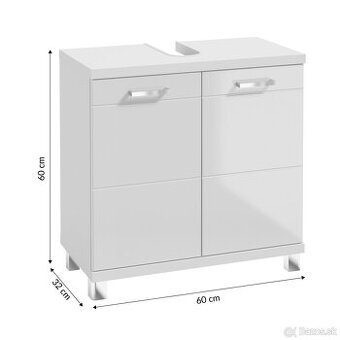 Umývadlová skrinka AMANDA II - biela vysoký lesk