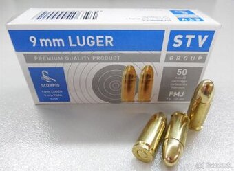 Originál fabrické náboje zn.STV cal. 9 mm Luger.