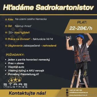 Hľadáme sádrokartónistov
