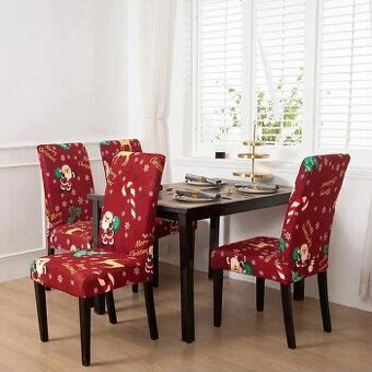 vianocne potahy na stolicky set 4 kusy - 1