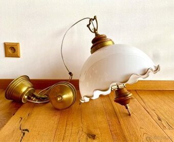 Starý krásný stahovací lustr