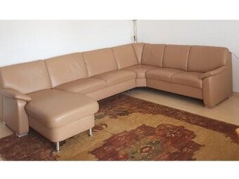 Moderní kožená sedací souprava ve tvaru "U", 3437