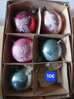 Retro vintage sklene ozdoby na stromcek