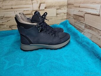 Ecco Exostrike 39 - dámske kožené tmavomodré gore-tex zimné