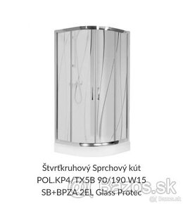 Sprchový kút s vaničkou za 290 eur