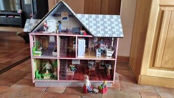 viktoriansky domček pre bábiky komplet nábytok a babiky