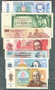 Sestava staré bankovky 1961-1988 - 7 kusů