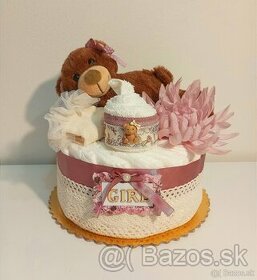 Plienková torta mini - macko dievčatko
