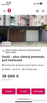 Predam garaz 18 m s vlastnym pozemkom
